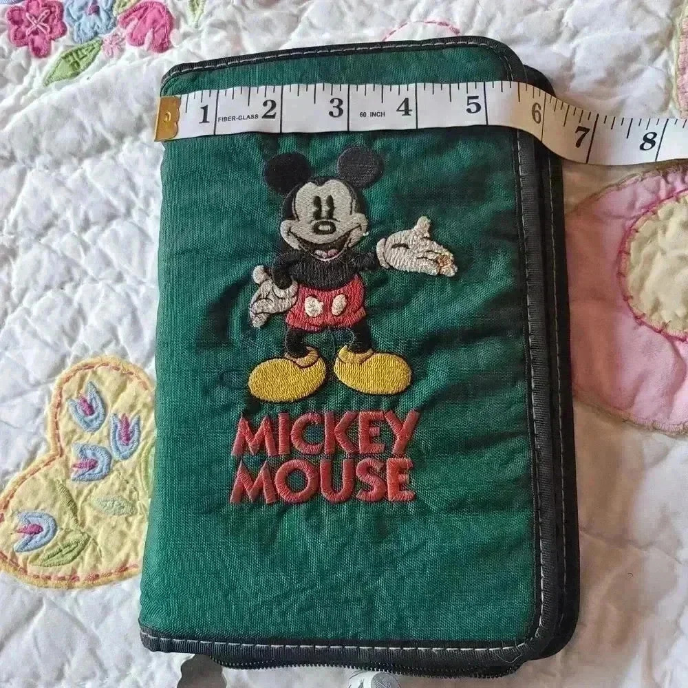 Mickey Mouse daily planner vintage green nylon embroidered Mickey mouse … - Picture 3 of 9